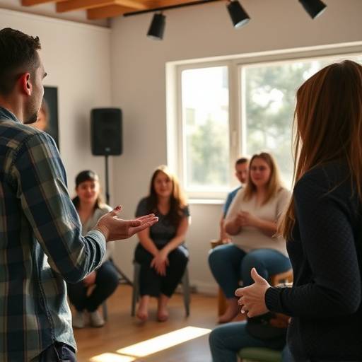 Cena da aula de atuaäão Improvisaäão Teatral